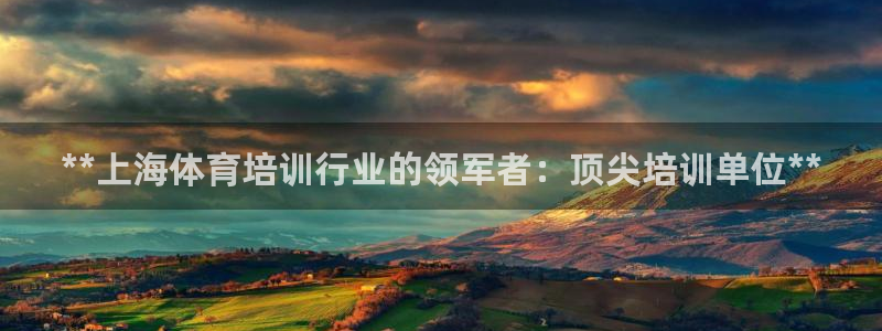 尊龙凯时登陆网址：**上海体育培训行业的领军者：顶尖